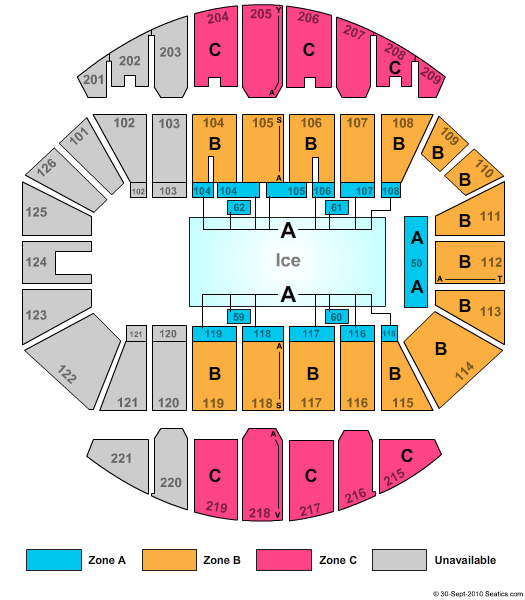 Crown Coliseum - The Crown Center Disney On Ice Zone Seating Chart
